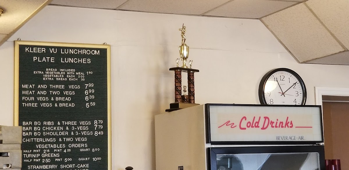 Menu Kleer-Vu Lunchroom-8